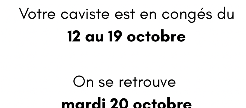 Congés du 12 au 19/10