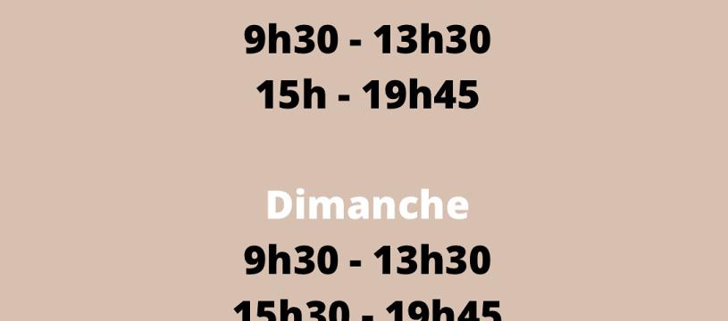 Horaires Été 2025